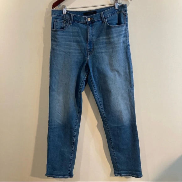 J BRAND Sz 32 Teagan High Rise Straight Leg Mid Wash Jeans - Picture 2 of 12